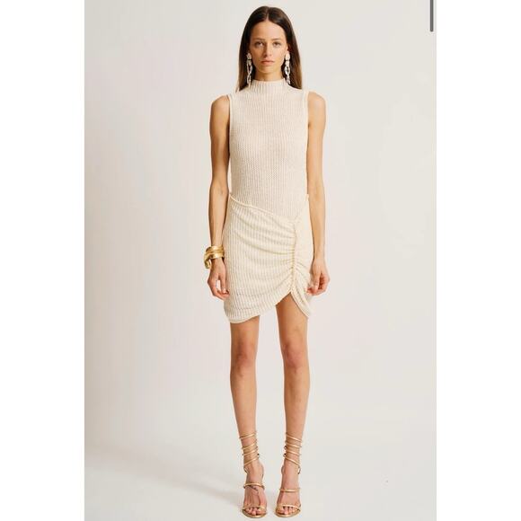 Ronny Kobo Dresses & Skirts - Torn by Ronny Kobo The Kate Dress Knit Sleeveless Bead Accents Color Pearl Sz M